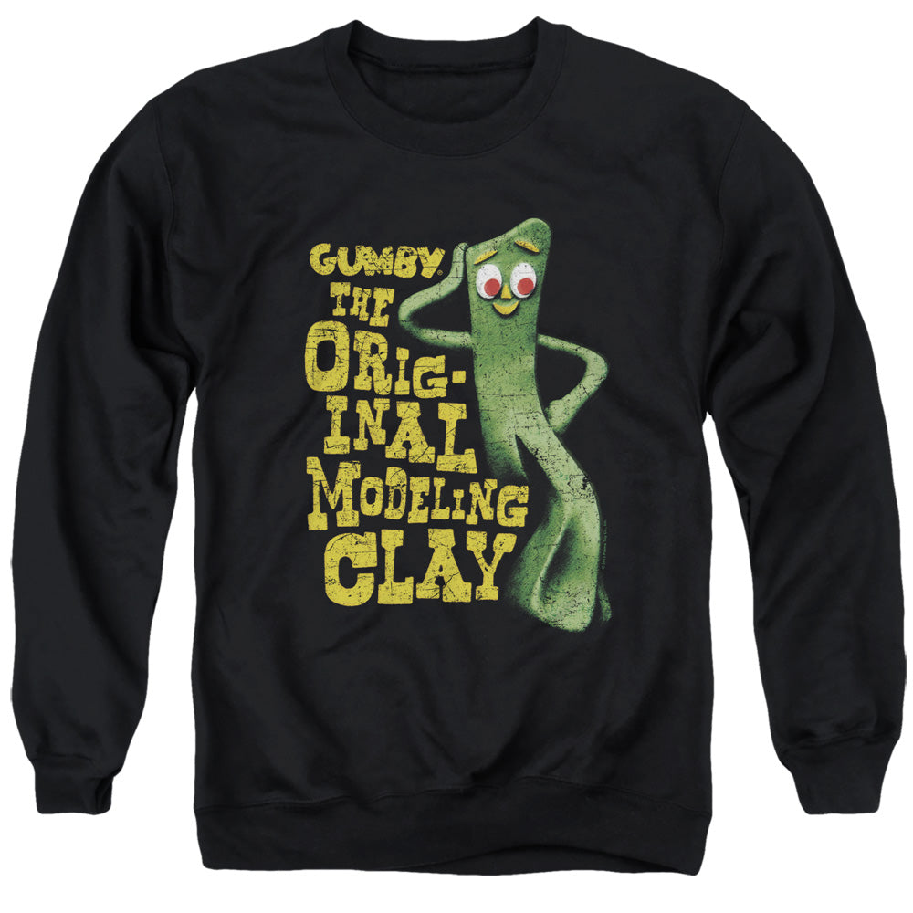 Gumby So Punny Mens Crewneck Sweatshirt Black
