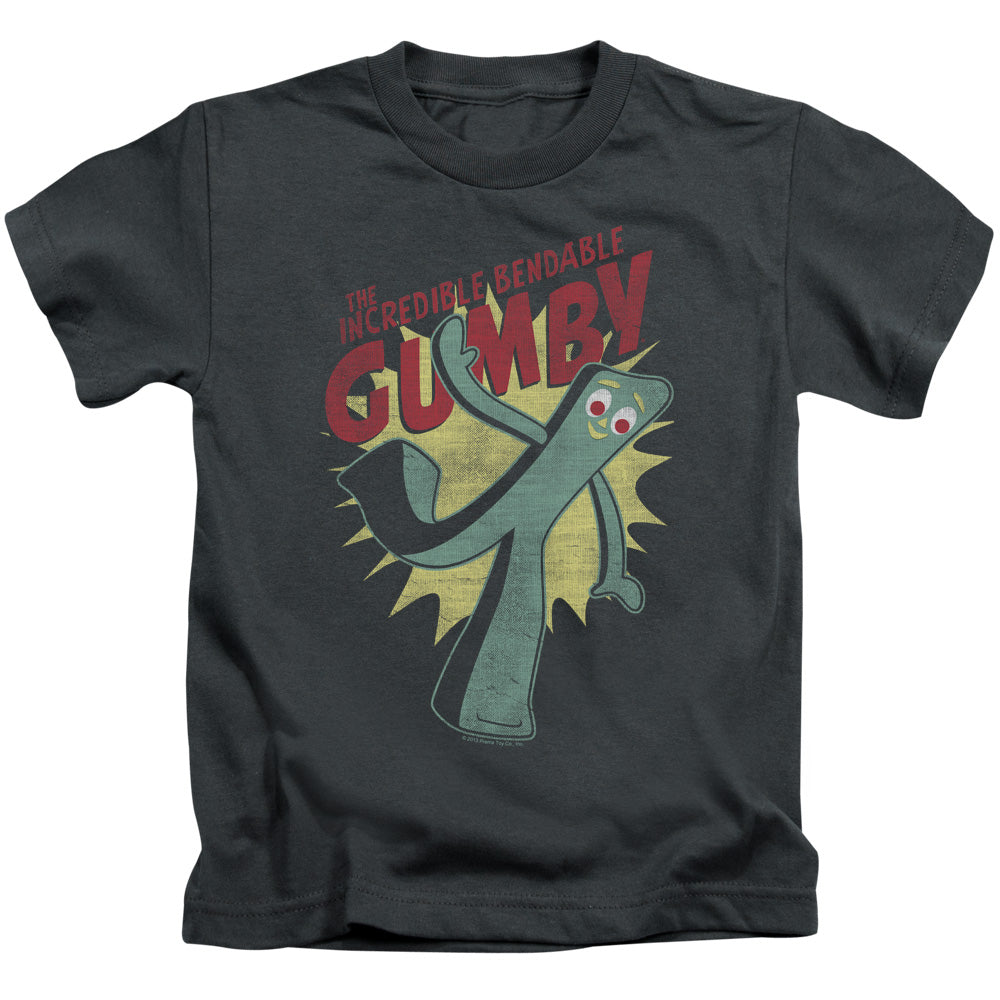 Gumby Bendable Juvenile Kids Youth T Shirt Charcoal