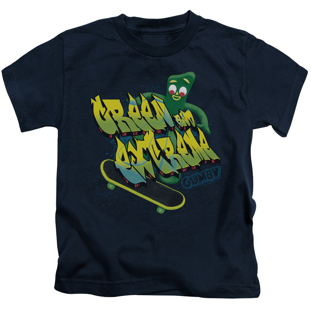 Gumby Green and Extreme Juvenile Kids Youth T Shirt Navy