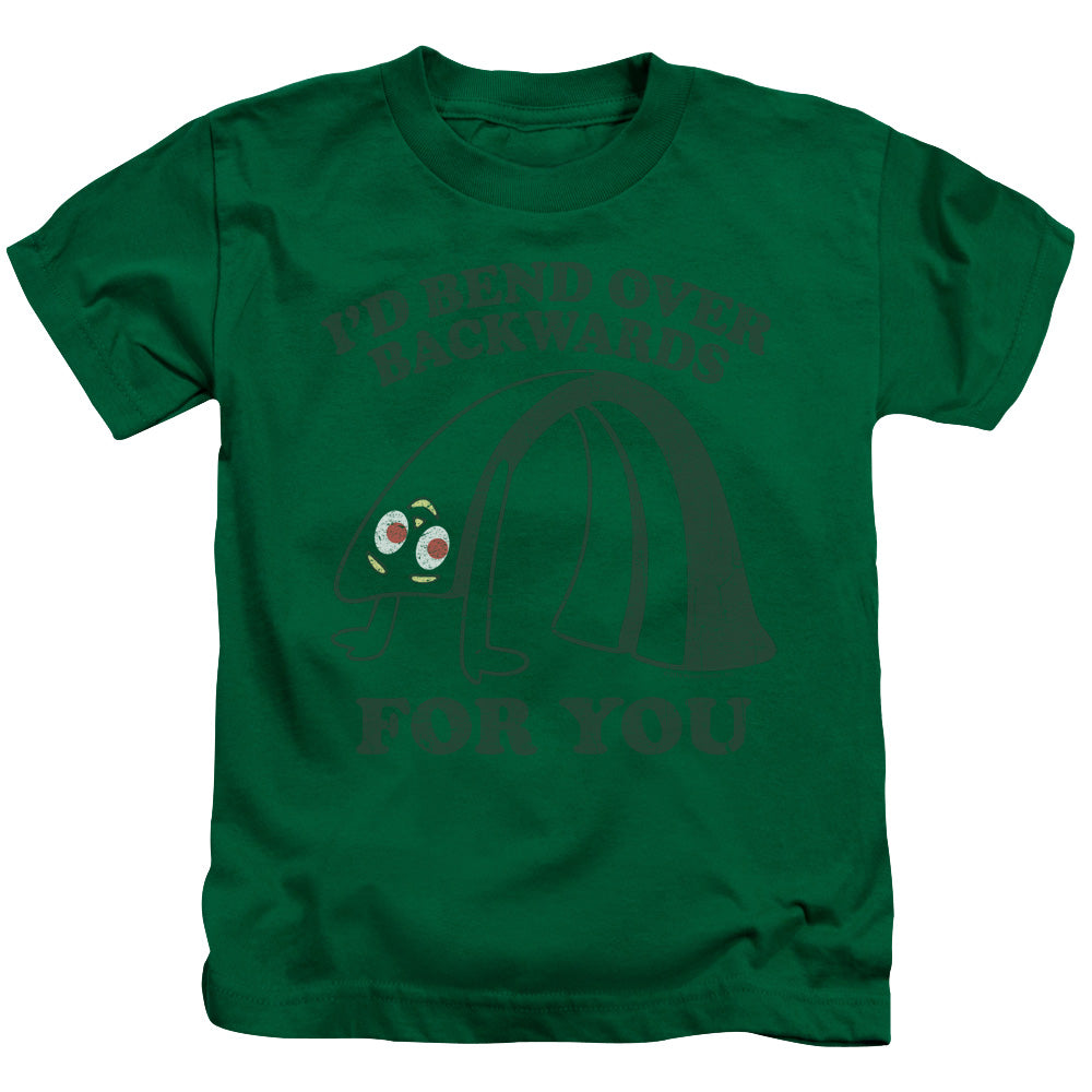 Gumby Bend Backwards Juvenile Kids Youth T Shirt Kelly Green