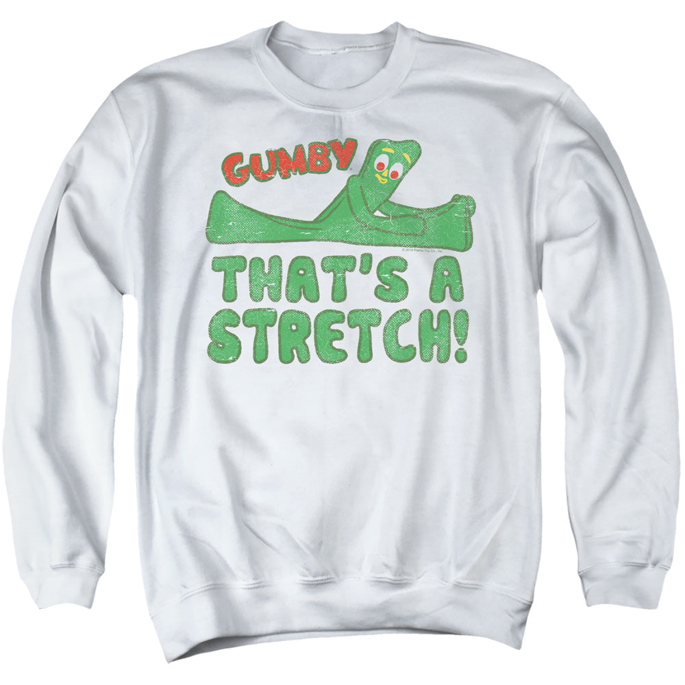 Gumby Thatÿ??S A Stretch Mens Crewneck Sweatshirt White