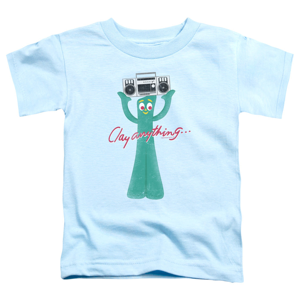 Gumby Clay Anything Toddler Kids Youth T Shirt Light Blue