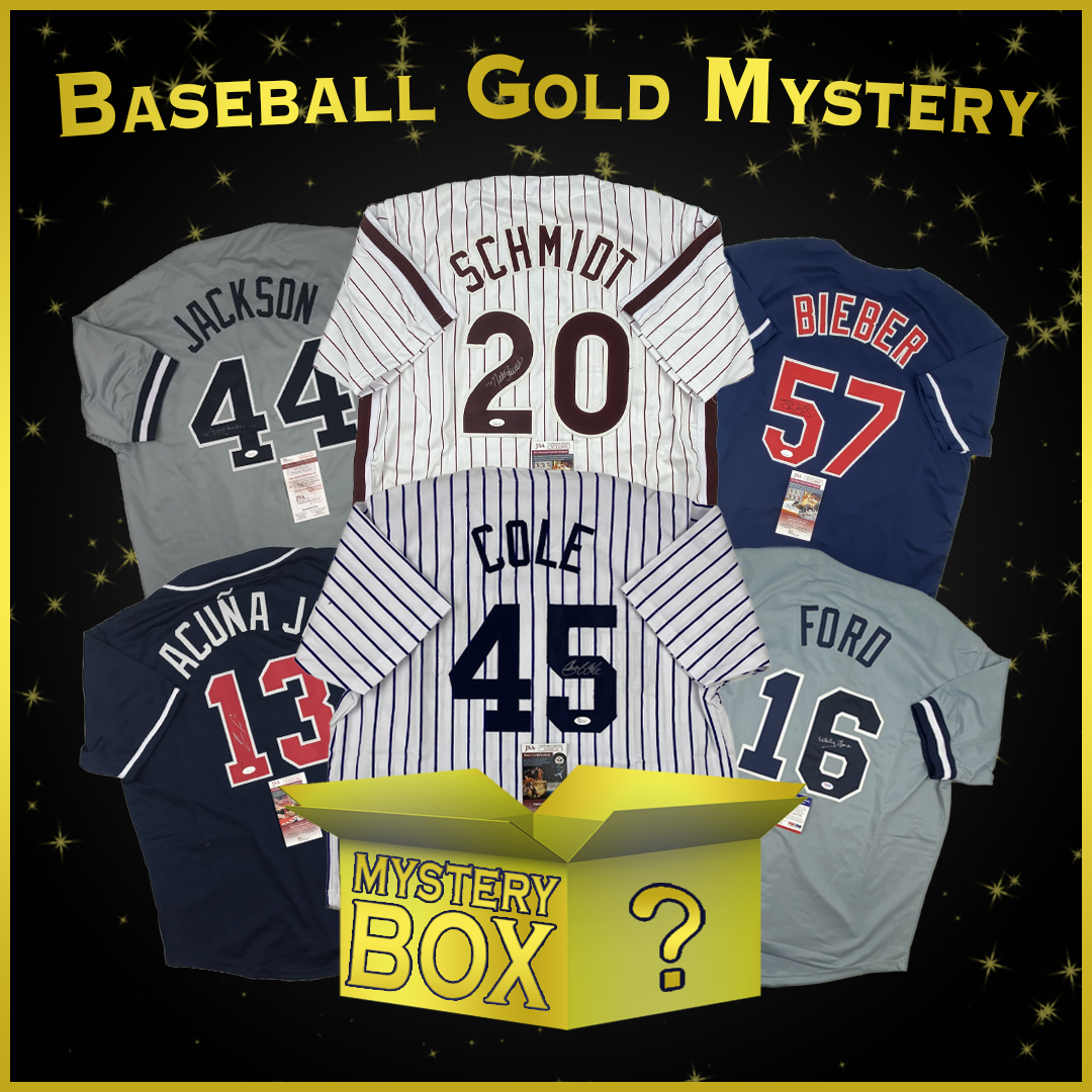 Autographed/Signed Baseball GOLD Series 1 Jersey Mystery Box with PSA JSA or Beckett COA