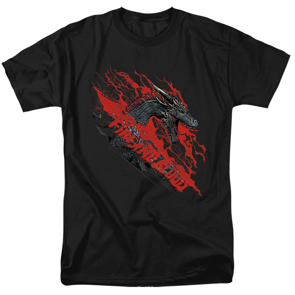 Game Of Thrones Fire And Blood Dragon Mens T Shirt Black Officially Licensed