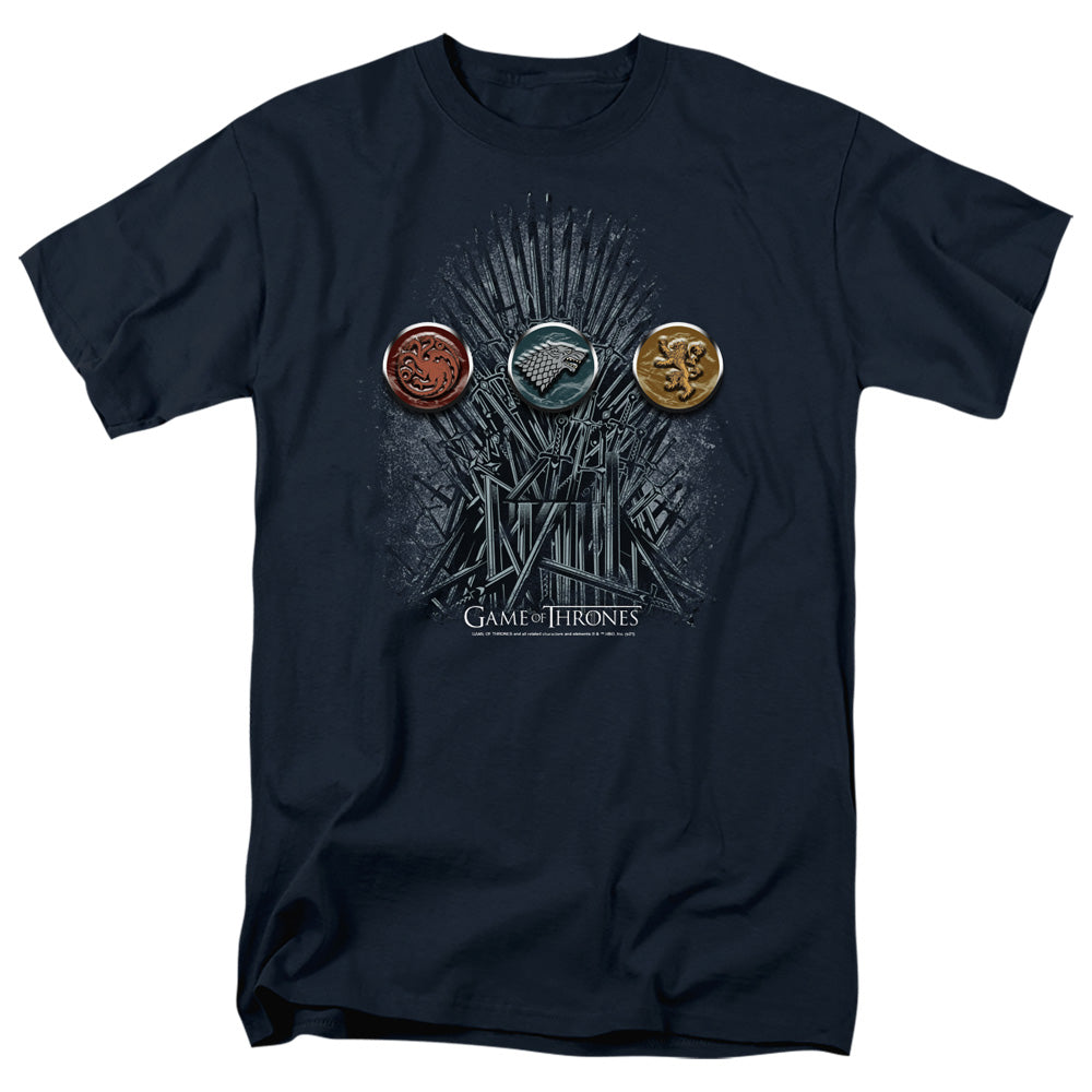 Game Of Thrones For The Throne Sigils Mens T Shirt Navy Officially Licensed