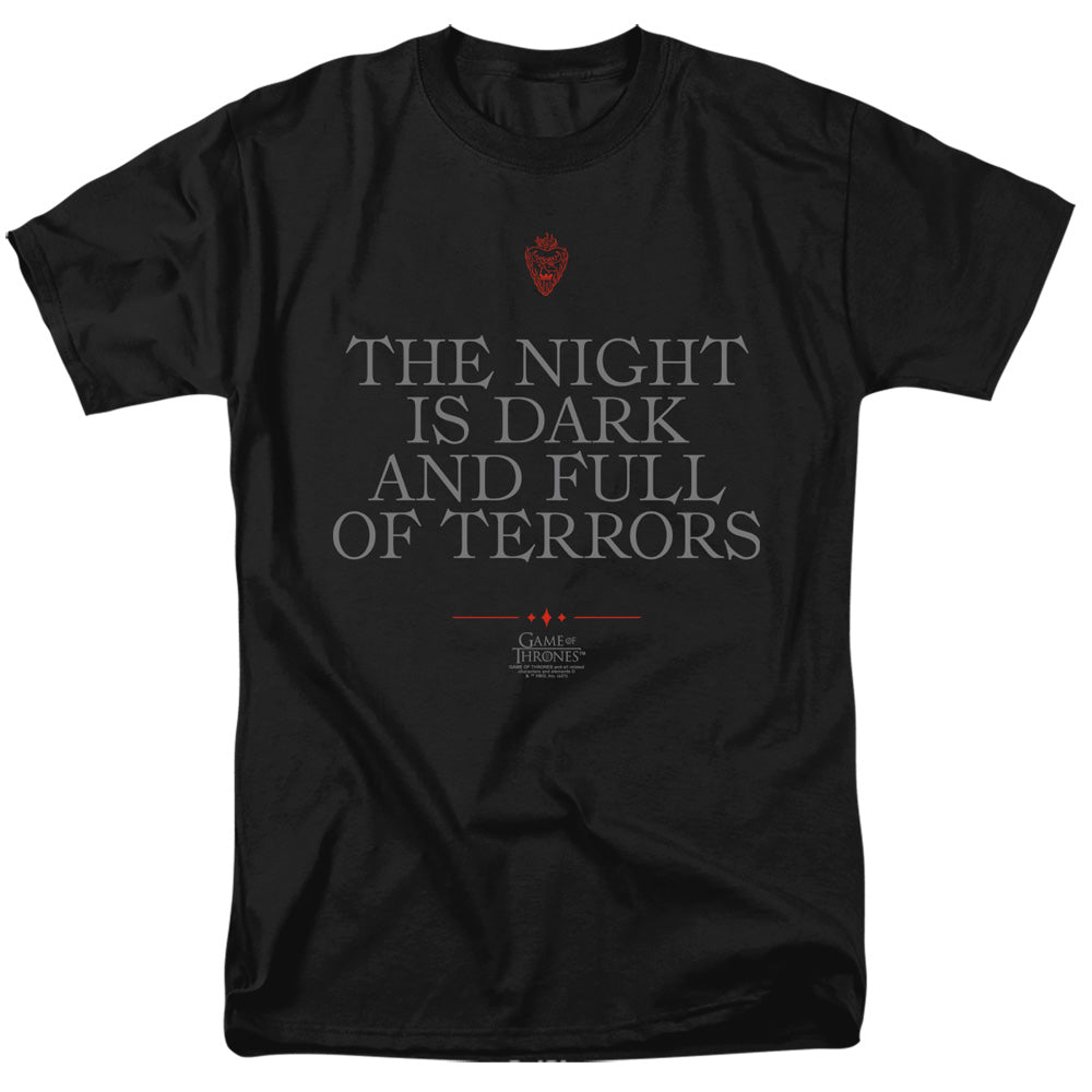 Game Of Thrones Night Is Dark Mens T Shirt Black Officially Licensed