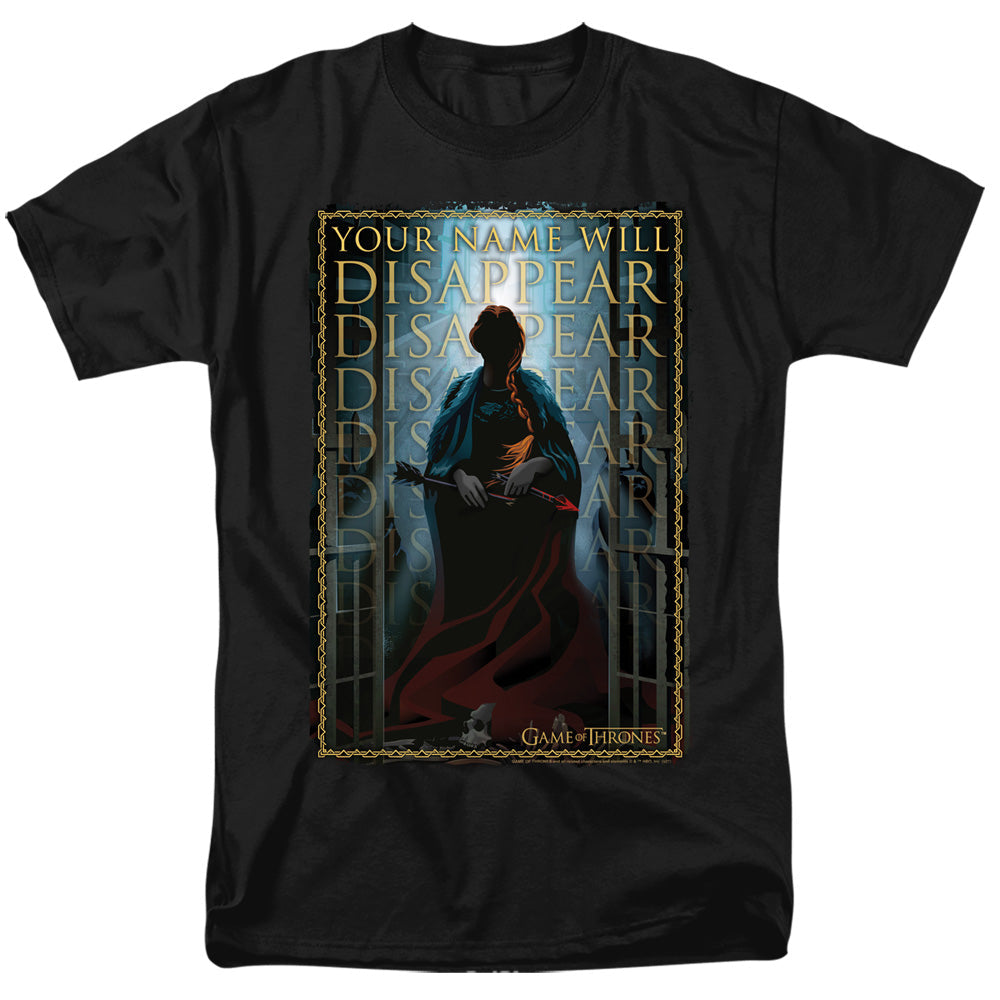 Game Of Thrones Your Name Will Disappear Mens T Shirt Black Officially Licensed