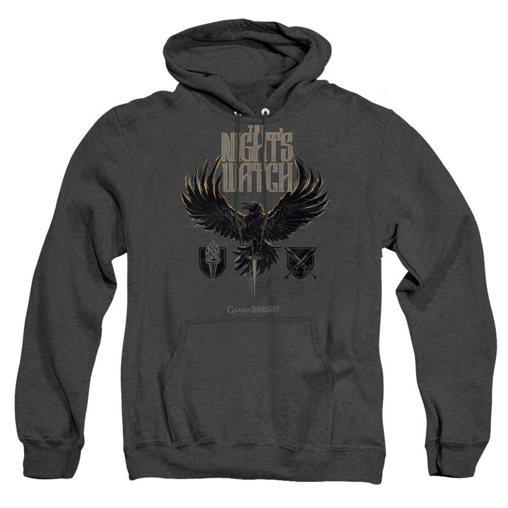 Game Of Thrones The Nights Watch Heather Mens Hoodie Black Officially Licensed