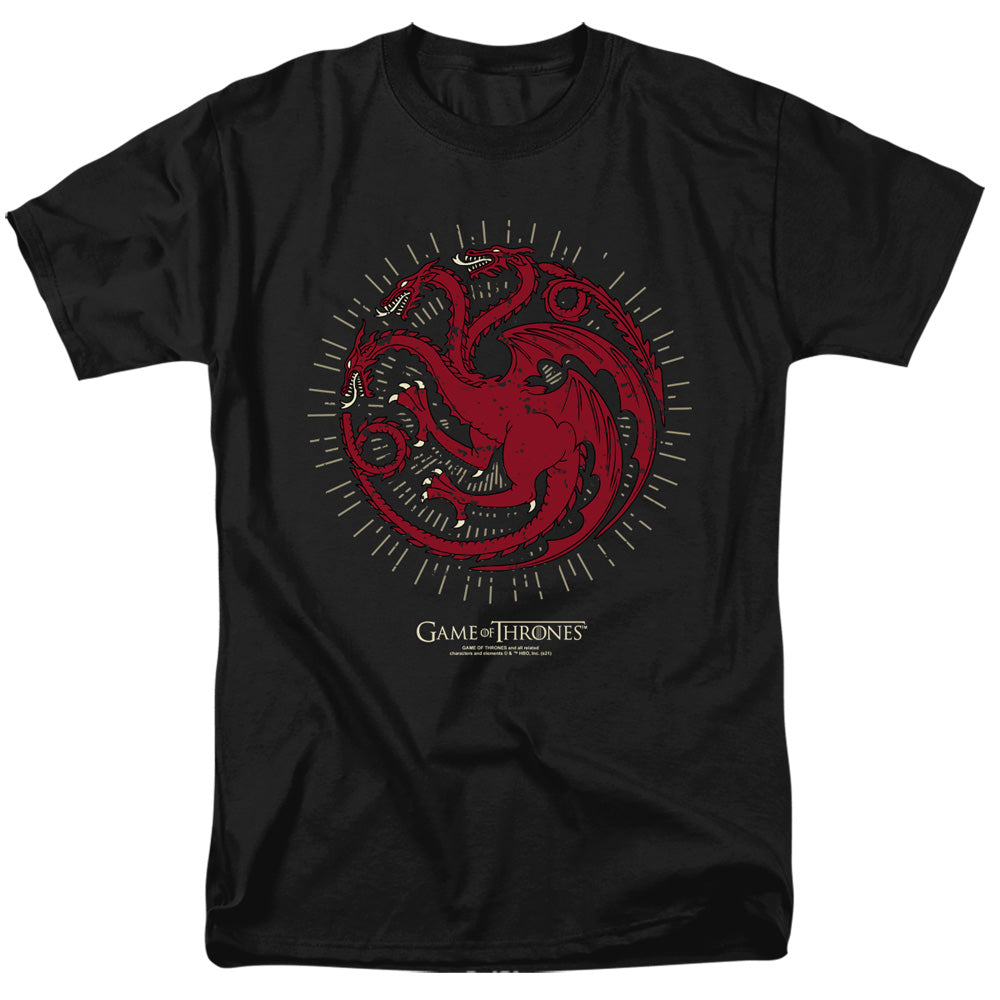 Game Of Thrones Targaryen Burst Sigil Mens T Shirt Black Officially Licensed
