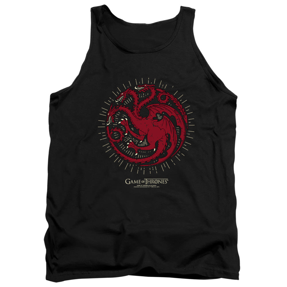 Game Of Thrones Targaryen Burst Sigil Mens Tank Top Shirt Black Officially Licensed
