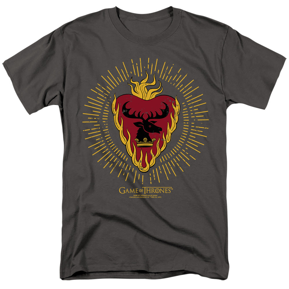 Game Of Thrones Stannis Baratheon Burst Sigils Mens T Shirt Charcoal Officially Licensed