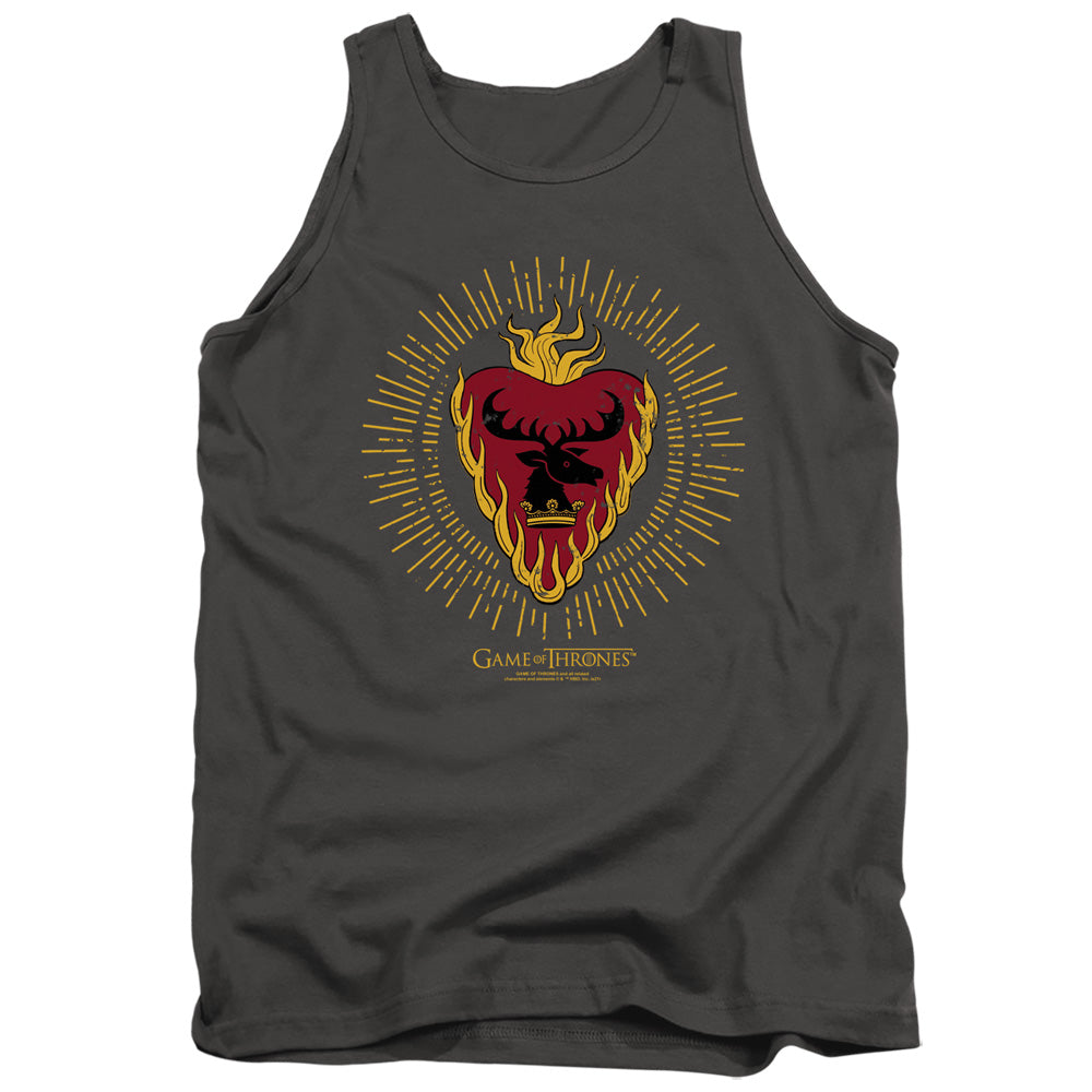 Game Of Thrones Stannis Baratheon Burst Sigils Mens Tank Top Shirt Charcoal Officially Licensed