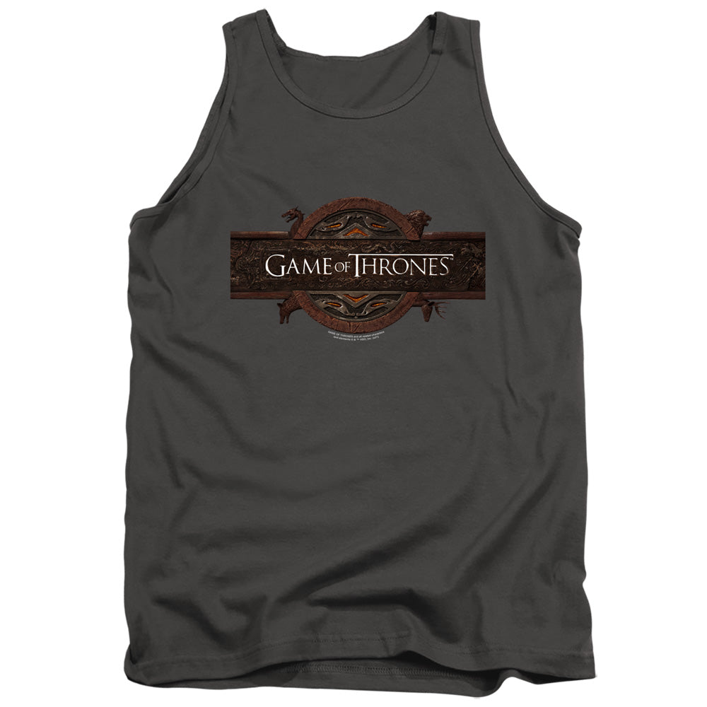 Game Of Thrones Title Sequence Logo Mens Tank Top Shirt Charcoal Officially Licensed