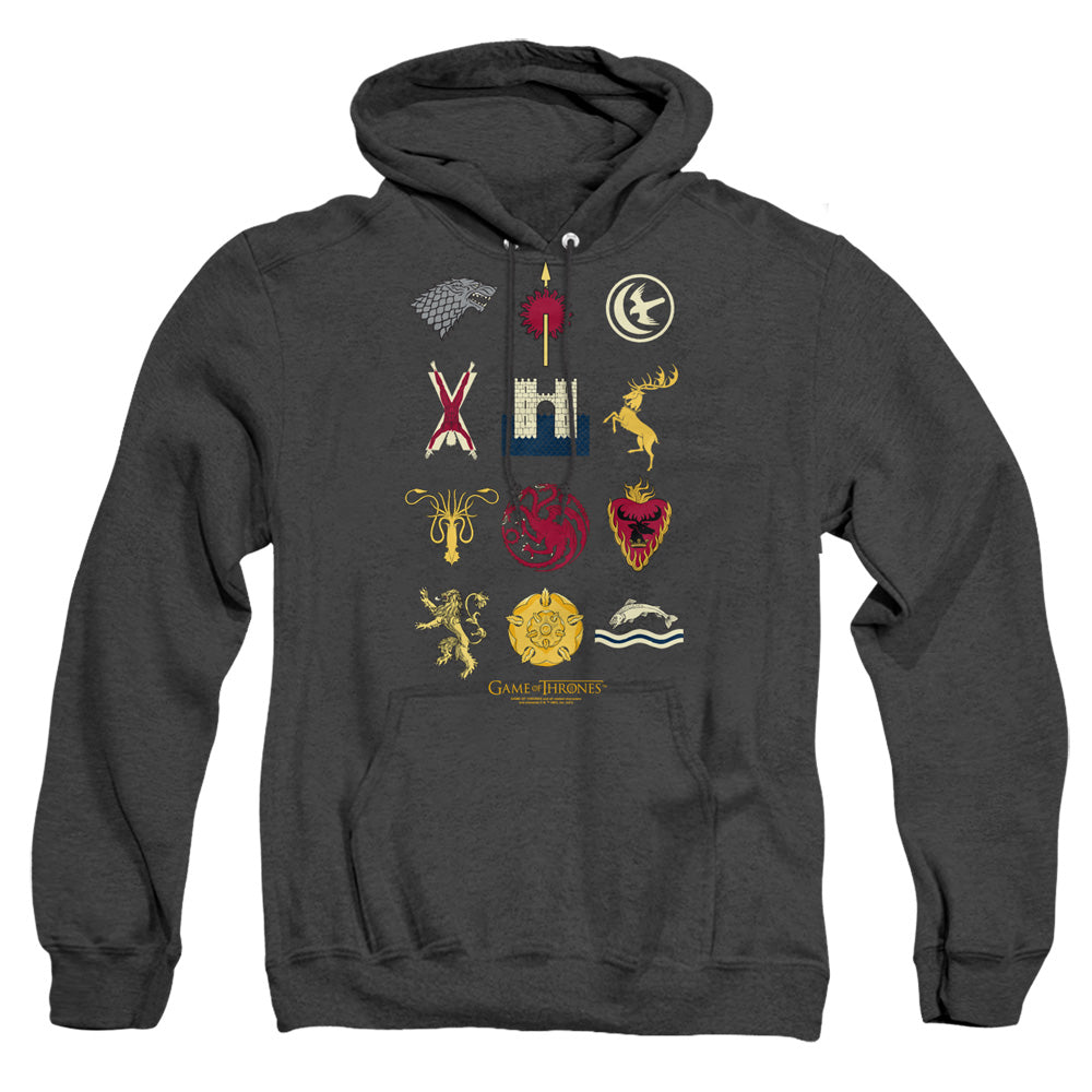 Game Of Thrones House Sigils Mens Heather Hoodie Black Officially Licensed