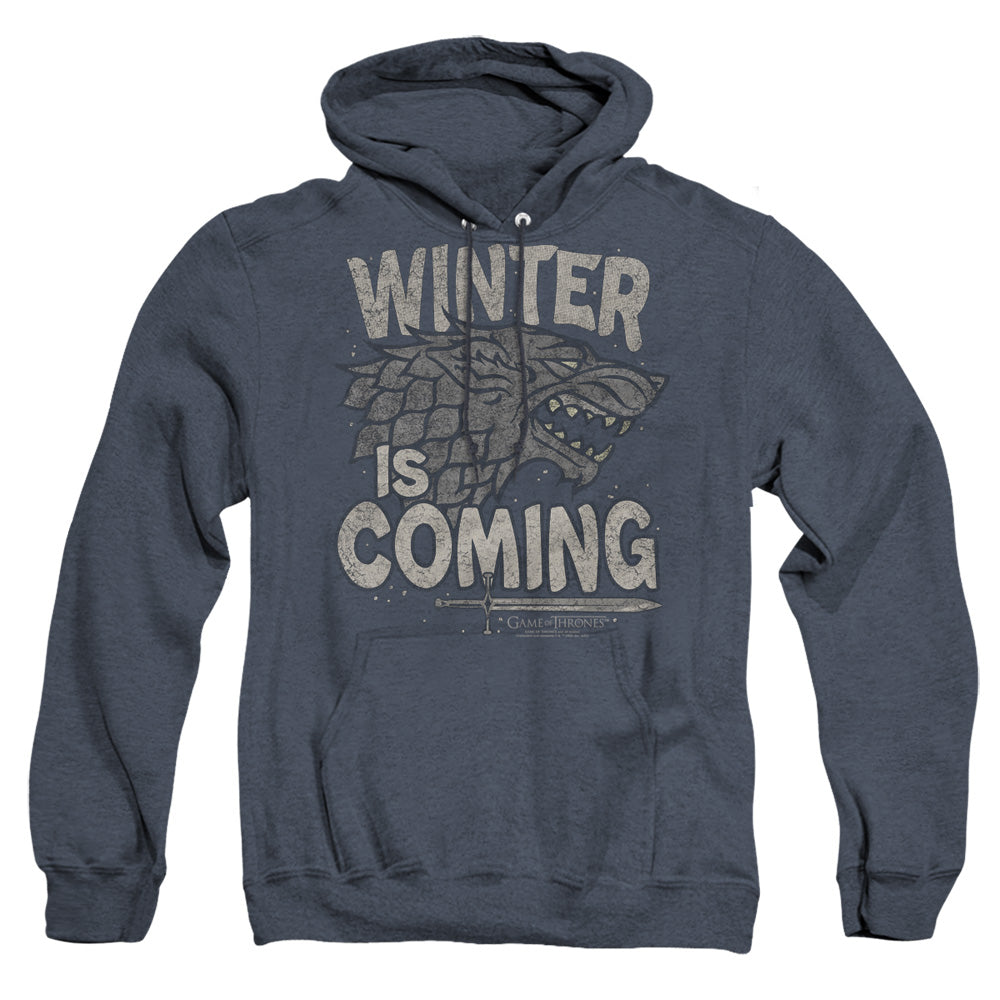 Game Of Thrones Winter Is Coming Mens Heather Hoodie Navy Officially Licensed