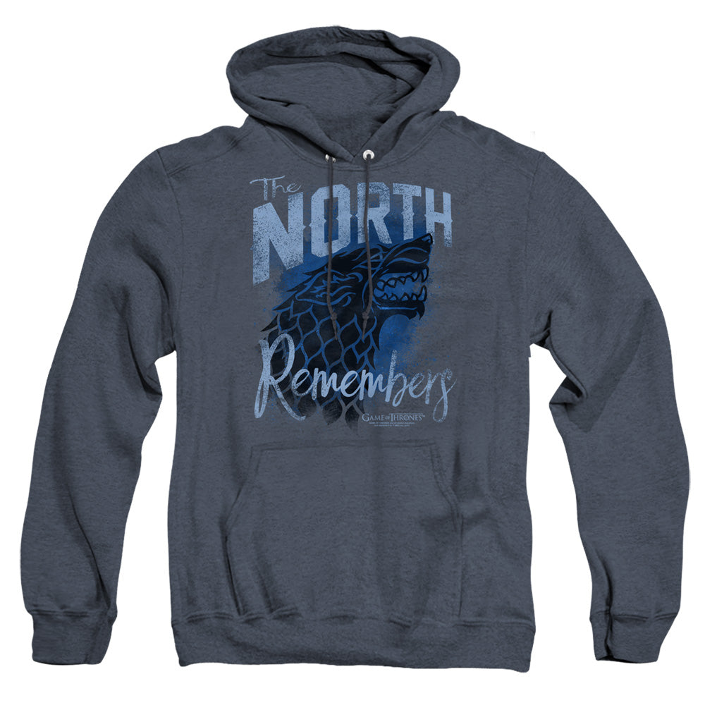 Game Of Thrones The North Remembers Heather Mens Hoodie Navy Officially Licensed