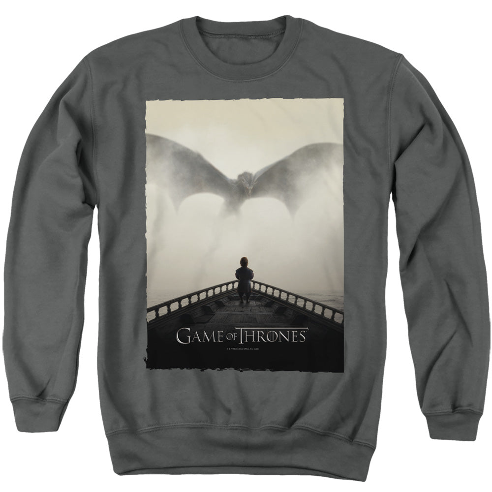 Game Of Thrones Dragon 2 Mens Crewneck Sweatshirt Charcoal Officially Licensed