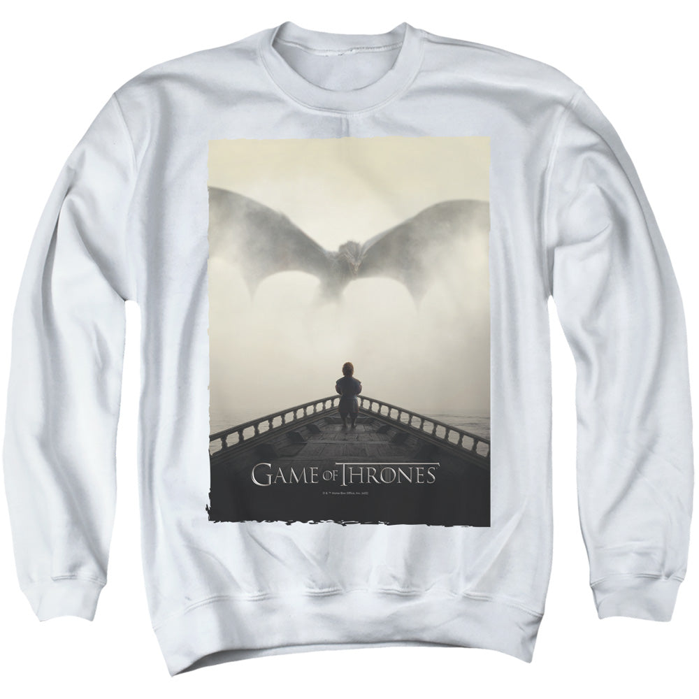 Game Of Thrones Dragon 3 Mens Crewneck Sweatshirt White Officially Licensed