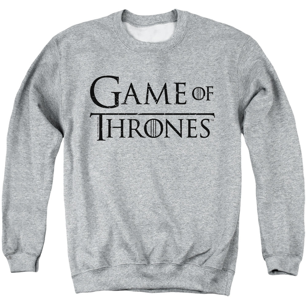 Game Of Thrones Logo 1 Mens Crewneck Sweatshirt Athletic Heather Officially Licensed