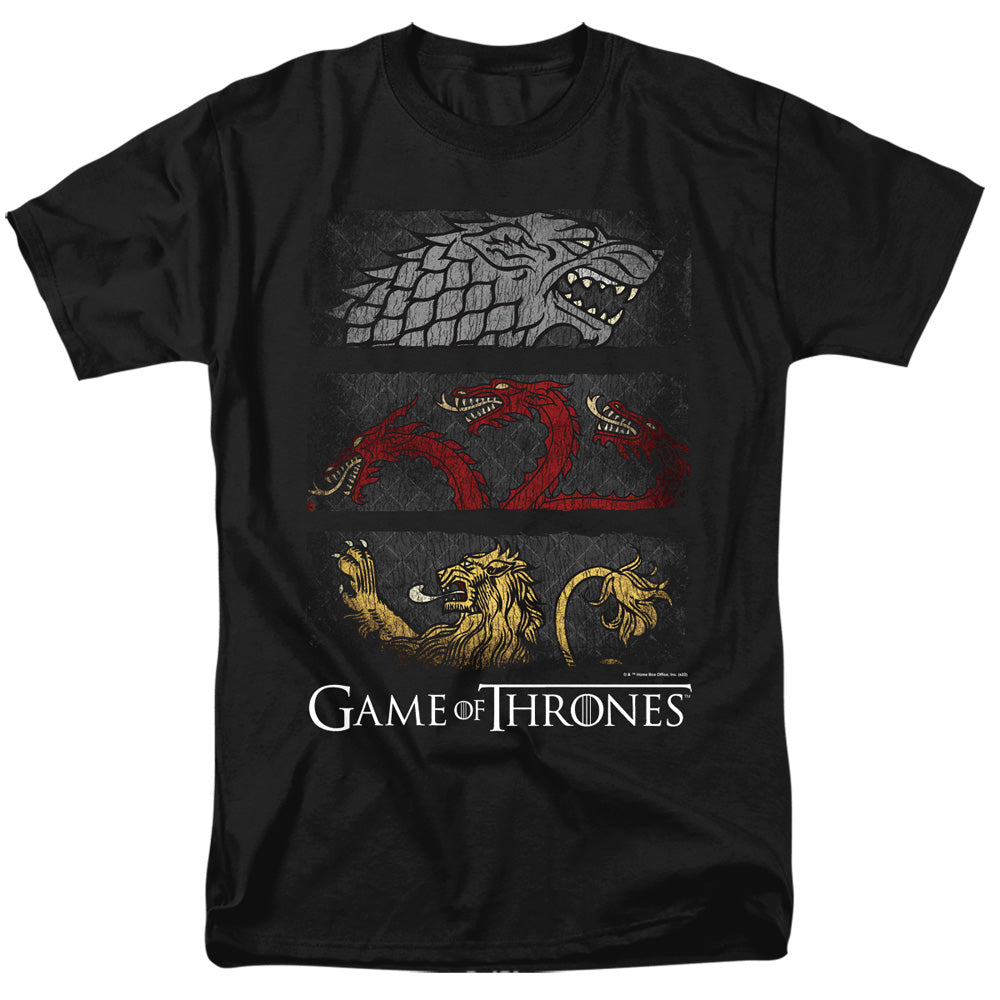 Game Of Thrones Sigil Banners Mens T Shirt Black Officially Licensed