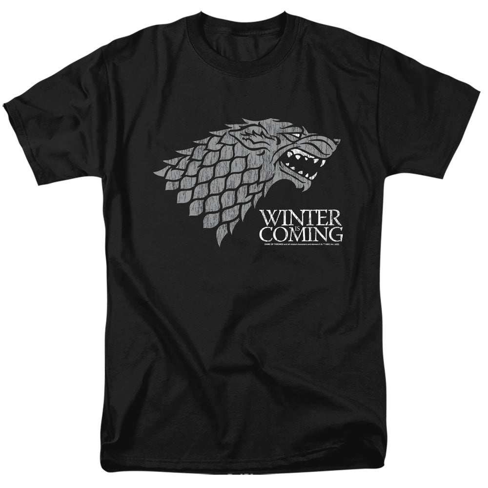 Game Of Thrones Startk Winter Is Coming On Black Mens T Shirt Black Officially Licensed