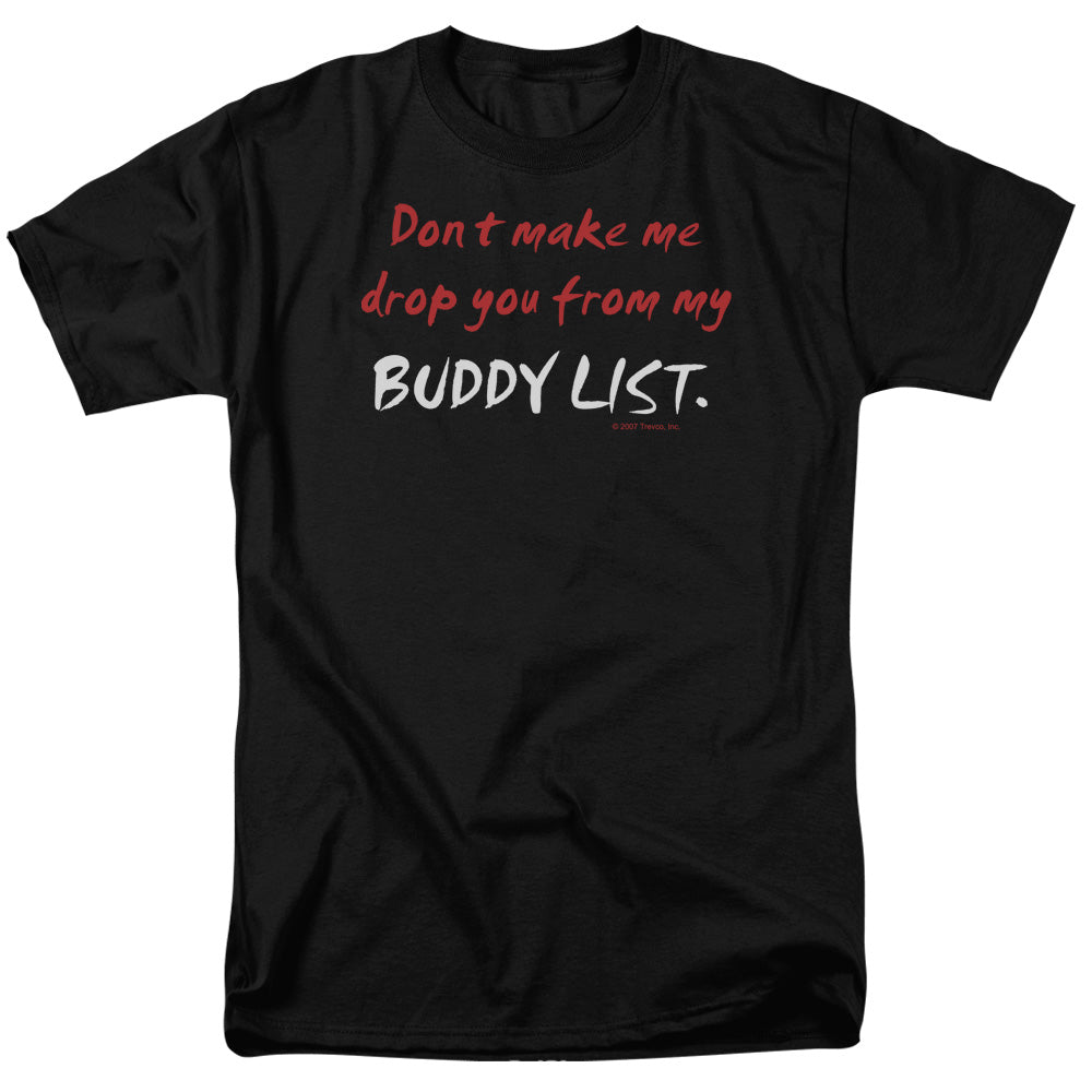 Buddy List Mens T Shirt Black Officially Licensed