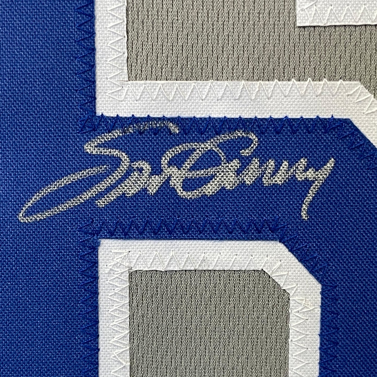 Framed Autographed/Signed Steve Garvey 35x39 Los Angeles LA Grey Baseball Jersey Beckett BAS COA