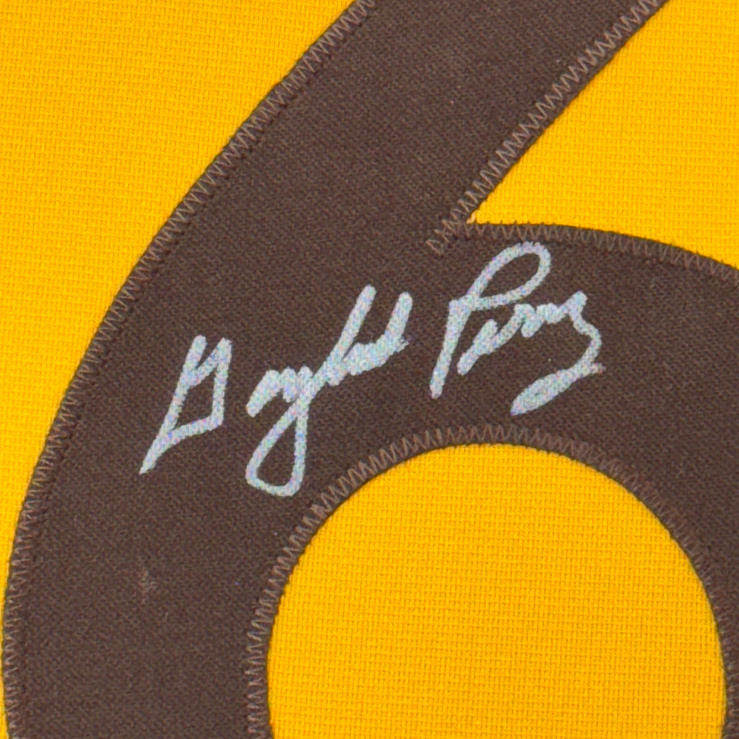 Framed Autographed/Signed Gaylord Perry 35x39 San Diego Yellow Baseball Jersey JSA COA