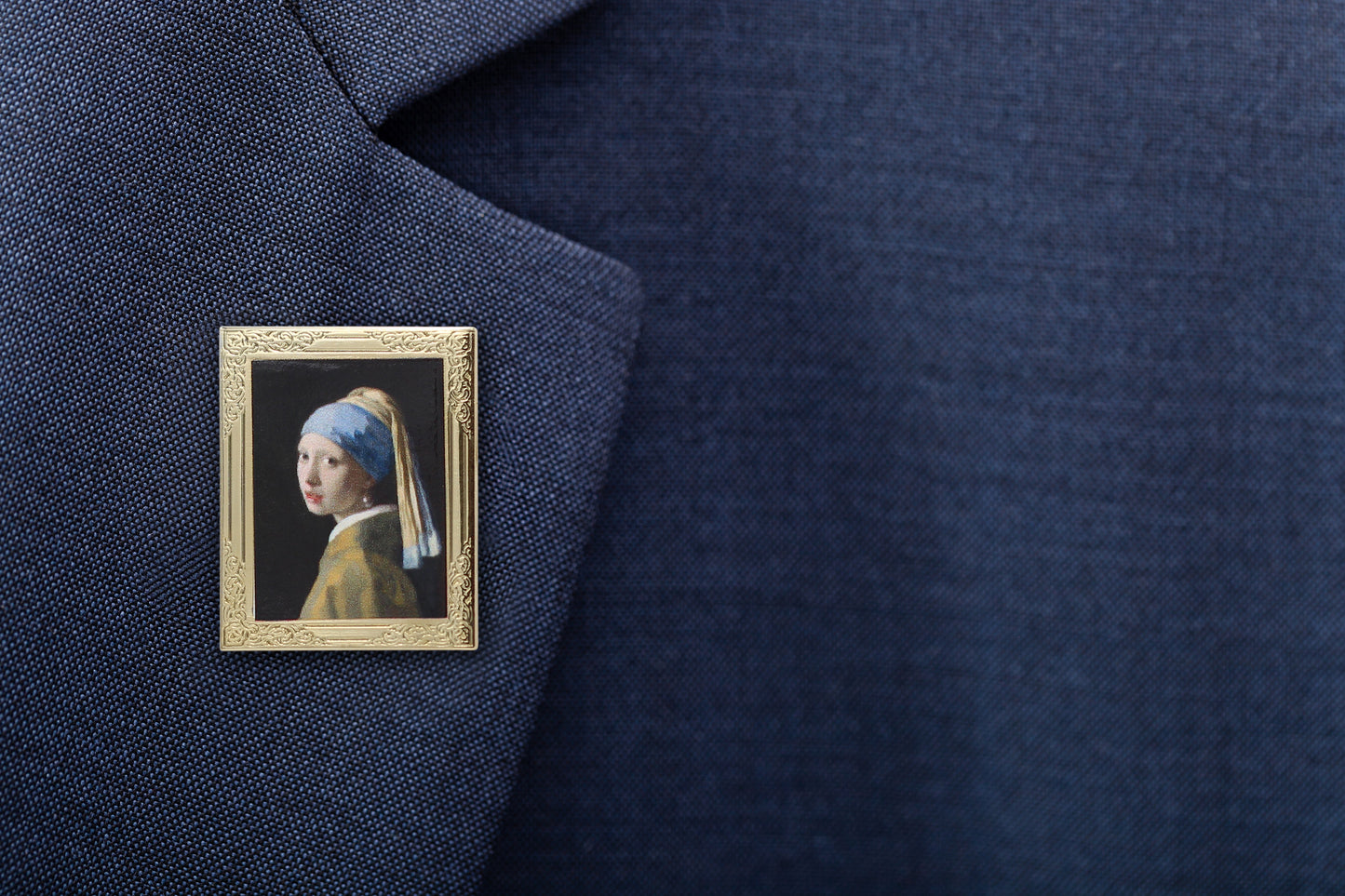 Girl with a Pearl Earring by Johannes Vermeer Art Frame Pin - Museum Souvenir Fine Art Lapel Pin