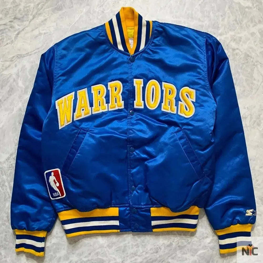 Golden State Warriors 90s NBA Royal Satin Jacket