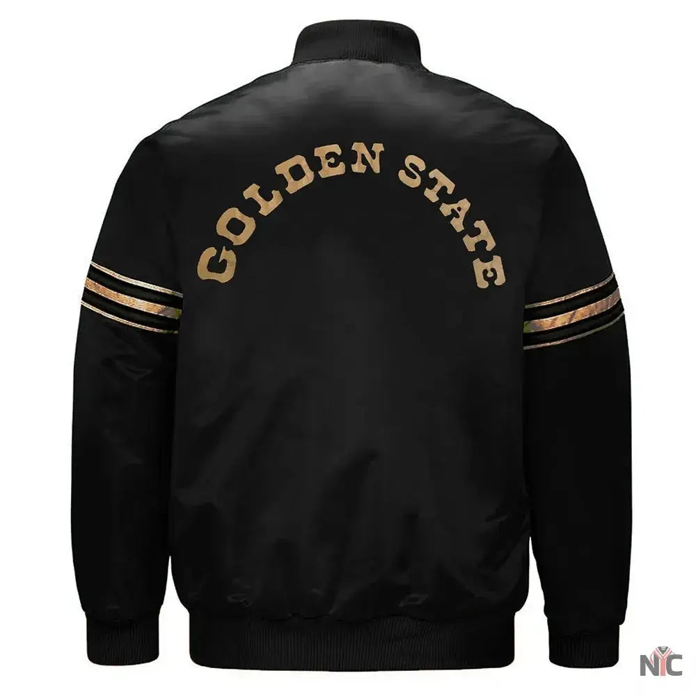 Golden State Warriors Classic Black Satin Jacket