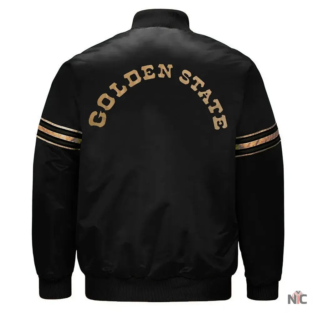 Golden State Warriors Classic Black Satin Jacket