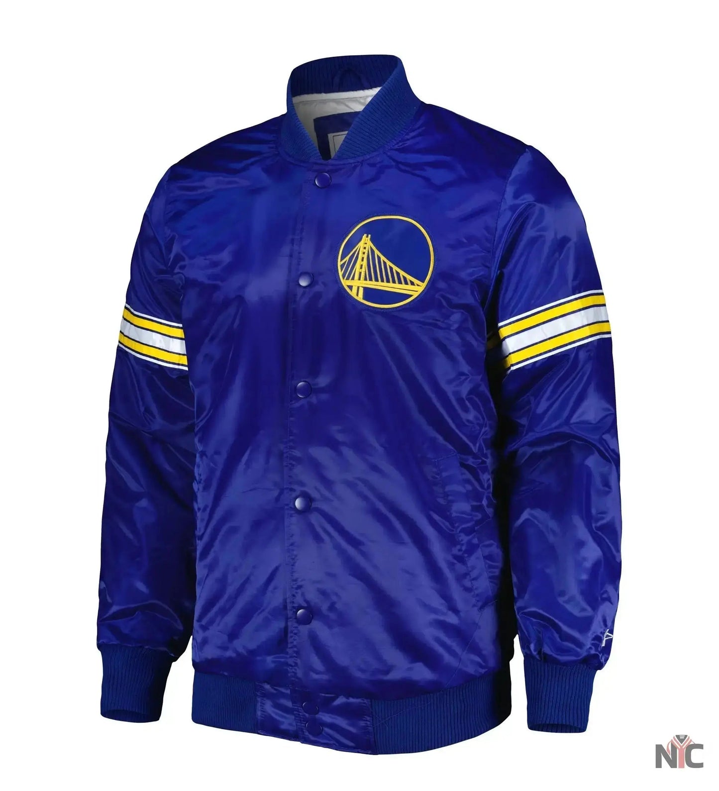 Golden State Warriors Pick & Roll Full-Snap Satin Varsity Jacket