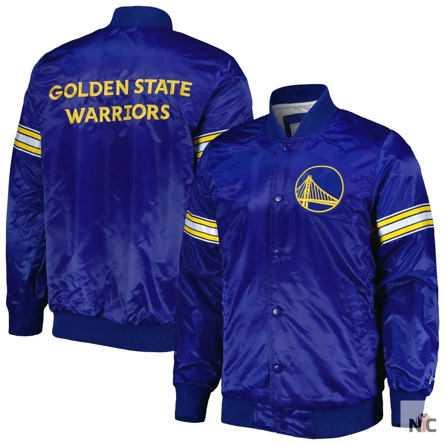 Golden State Warriors Pick & Roll Full-Snap Satin Varsity Jacket