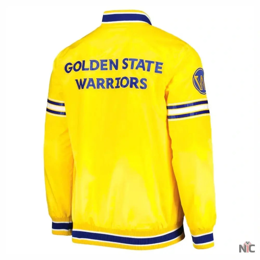 Golden State Warriors Slider Full-Snap Satin Varsity Jacket