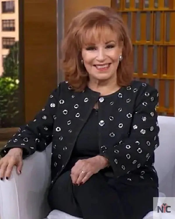 Good Morning America Joy Behar Black Grommet Jacket