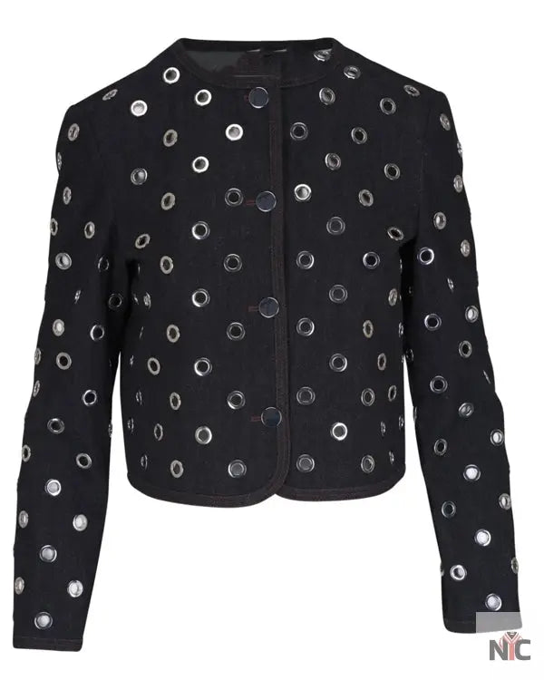 Good Morning America Joy Behar Black Grommet Jacket