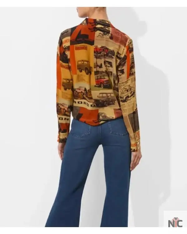 Good Morning America Savannah Chrisley Brown Printed Shirt