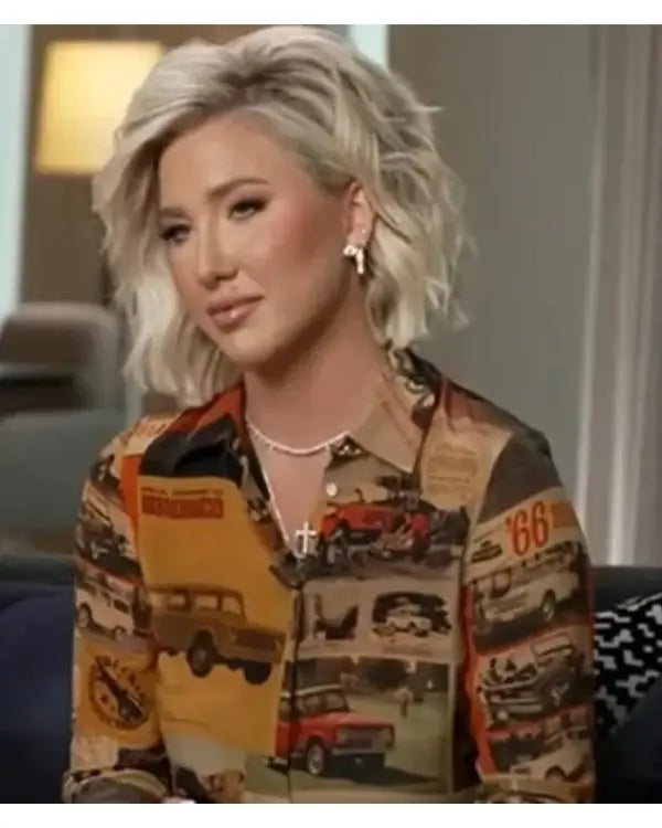 Good Morning America Savannah Chrisley Brown Printed Shirt