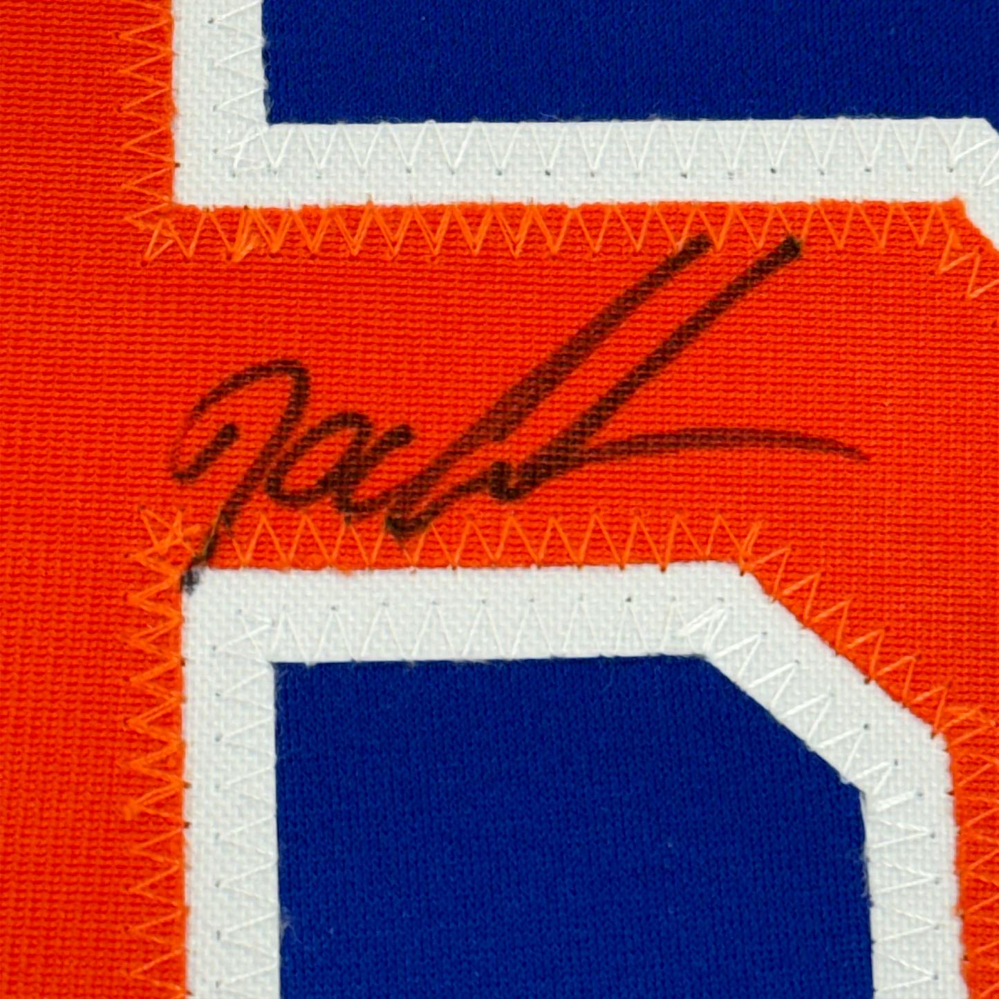 Framed Autographed/Signed Dwight Doc Gooden 35x39 New York Blue Baseball Jersey JSA COA