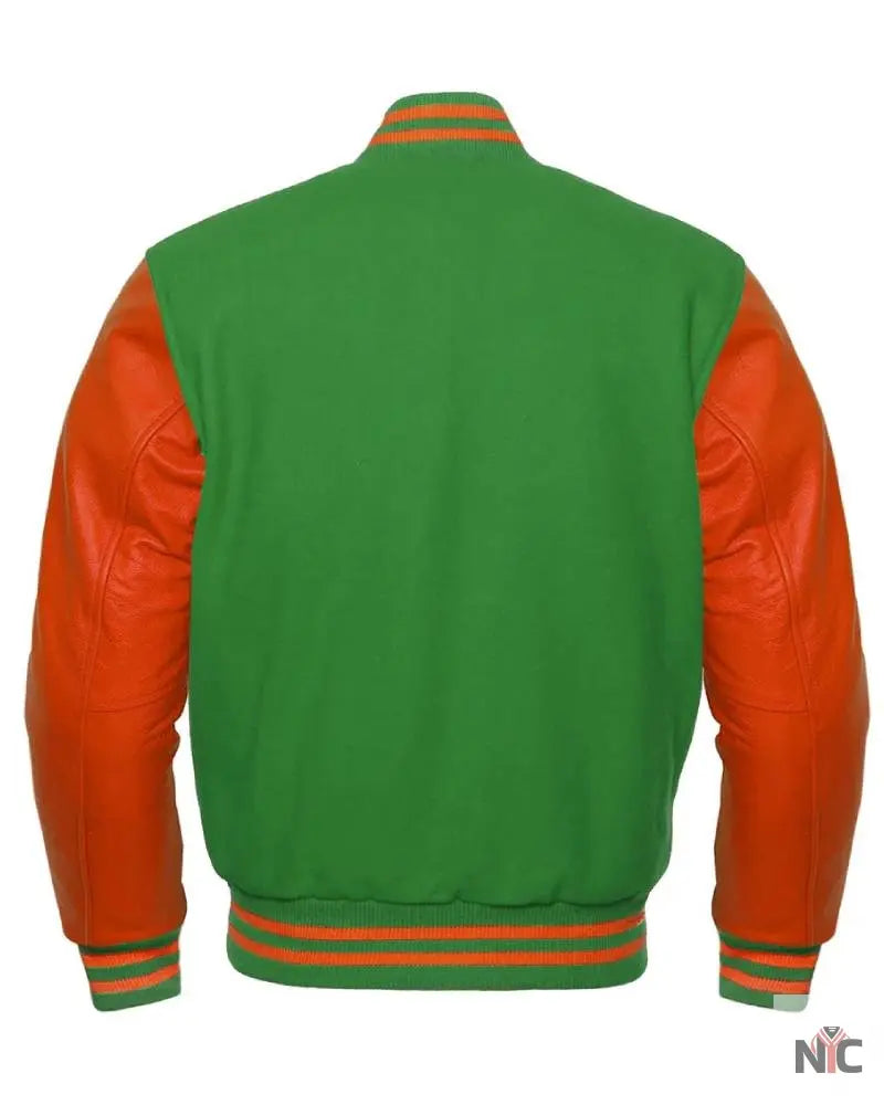 Green And Orange Varsity Jacket