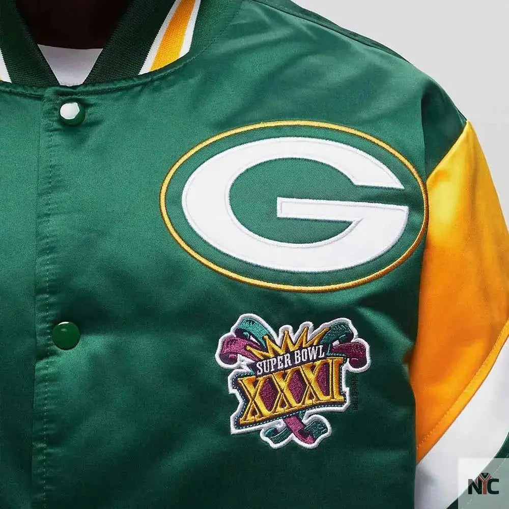 Green Bay Packers Heavyweight Green Satin Jacket