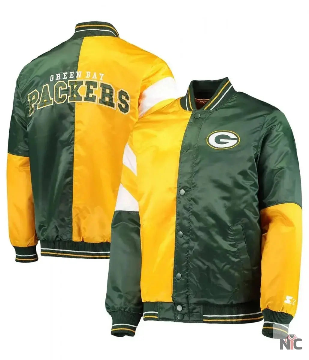 Green Bay Packers Leader Satin Full-Snap Jacket