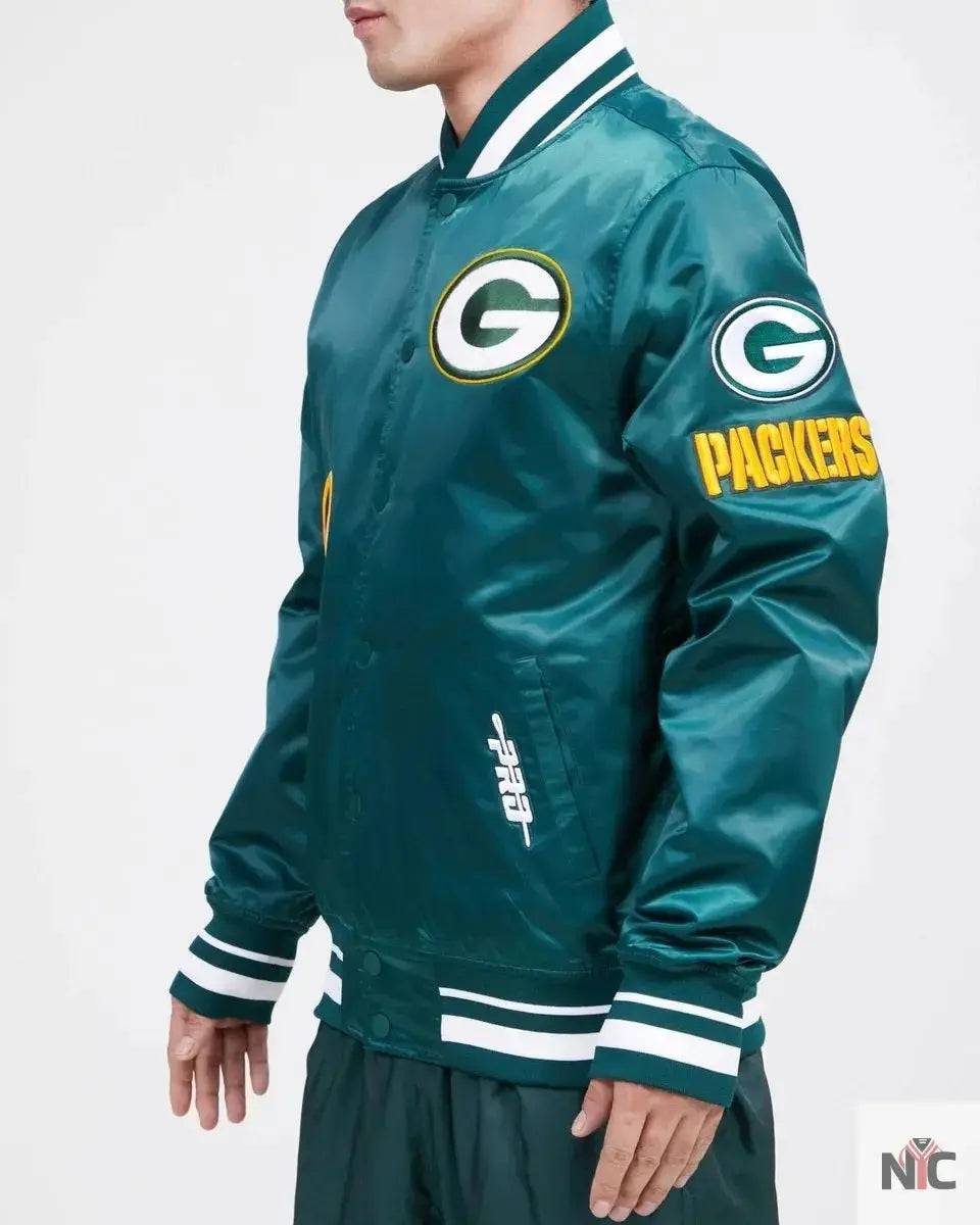 Green Bay Packers Old English Satin Jacket
