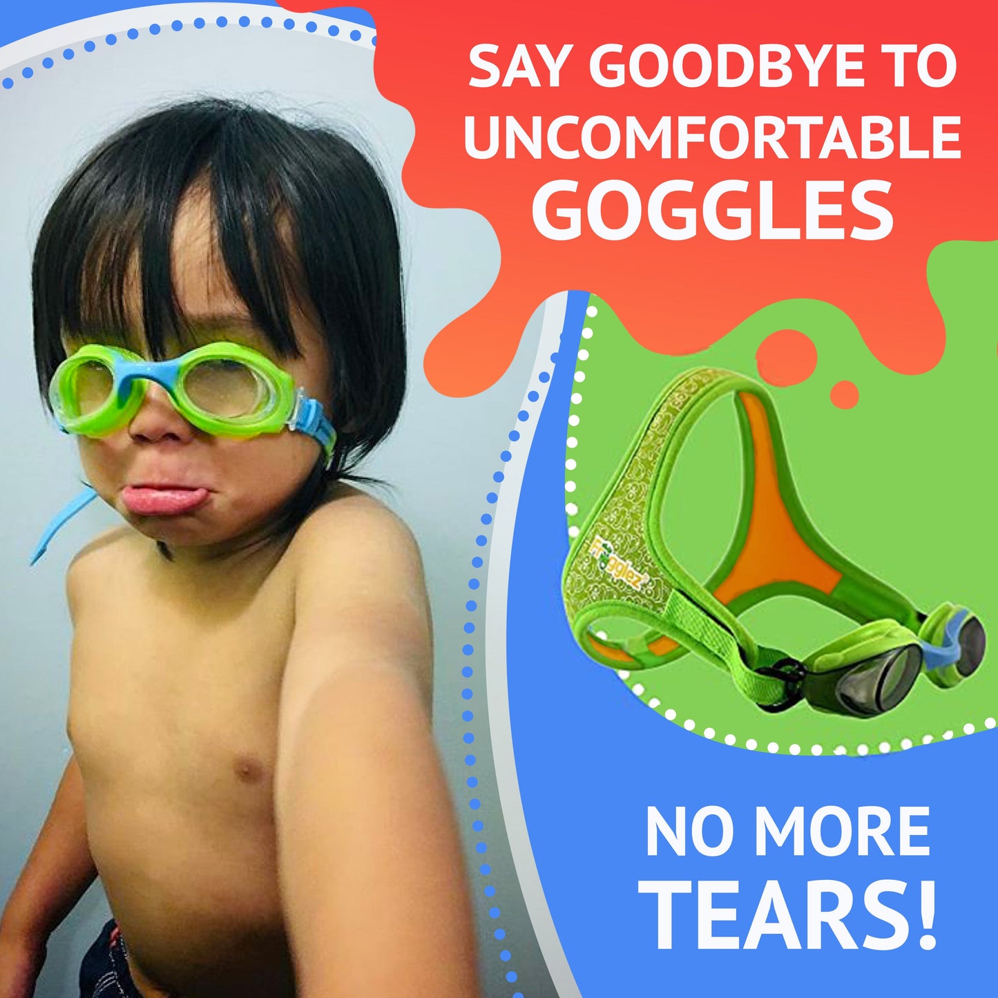 Green Frogz Kids Swim Goggles