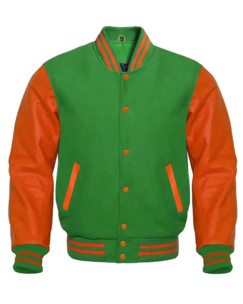 Green And Orange Varsity Jacket