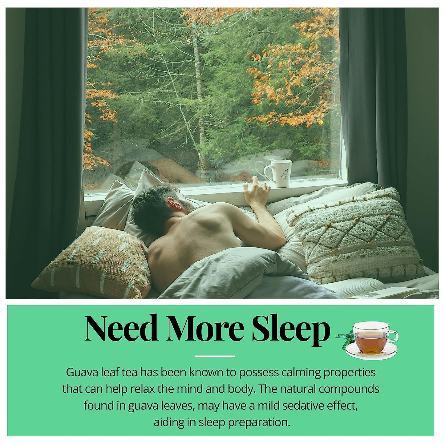 Guava Leaf Tea - 75 Bags, 100% Pure Guava Leaves (Te de Hojas de Guayaba) - Non-GMO, Vegan, Caffeine-Free