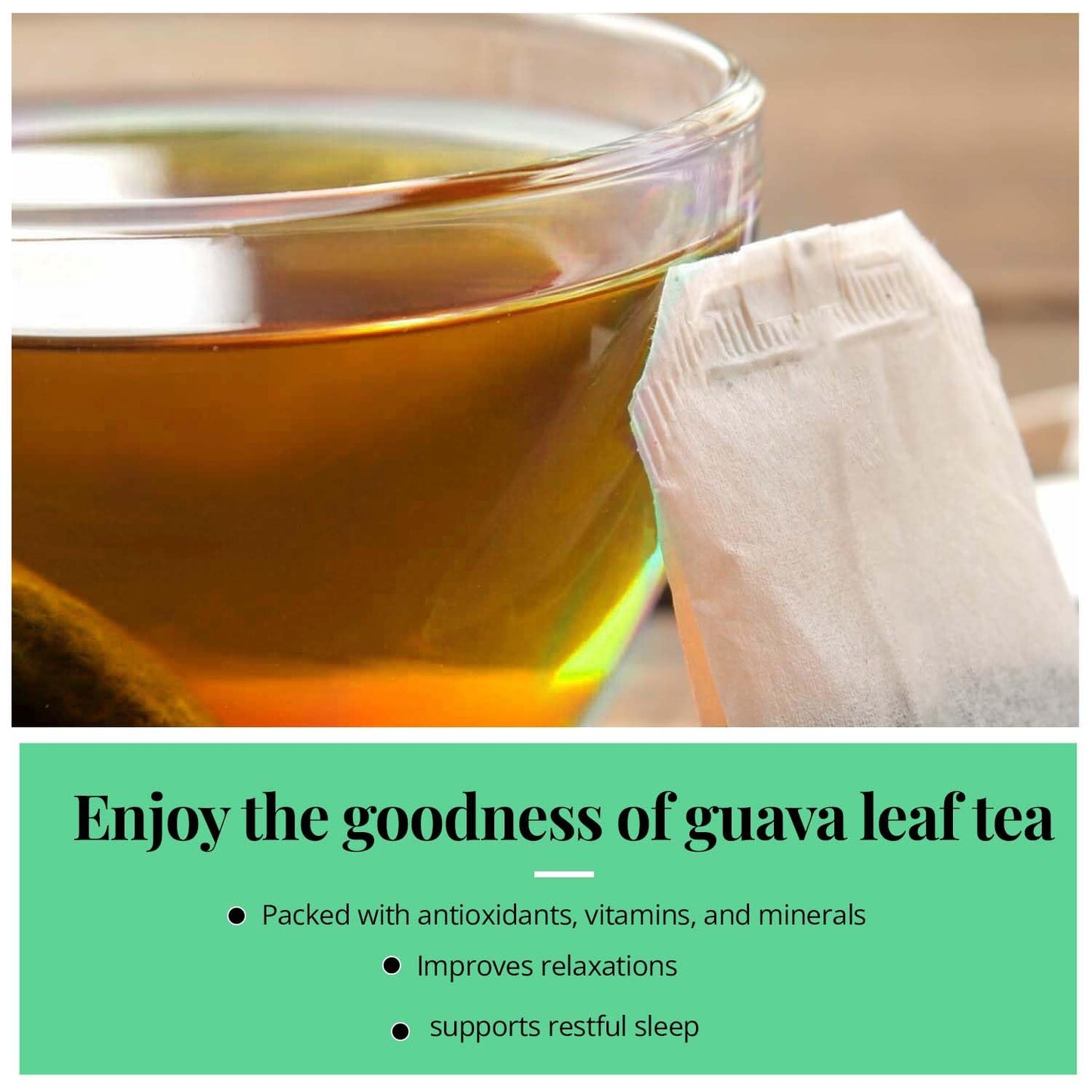Guava Leaf Tea - 75 Bags, 100% Pure Guava Leaves (Te de Hojas de Guayaba) - Non-GMO, Vegan, Caffeine-Free