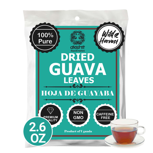 Akshit Dried Guava Leaves 100% Natural , ( Hojas De Guayaba ) | Loose Tea, Non-GMO, Vegan, Gluten-Free | Support Digestive and Immune Health  2.5 oz