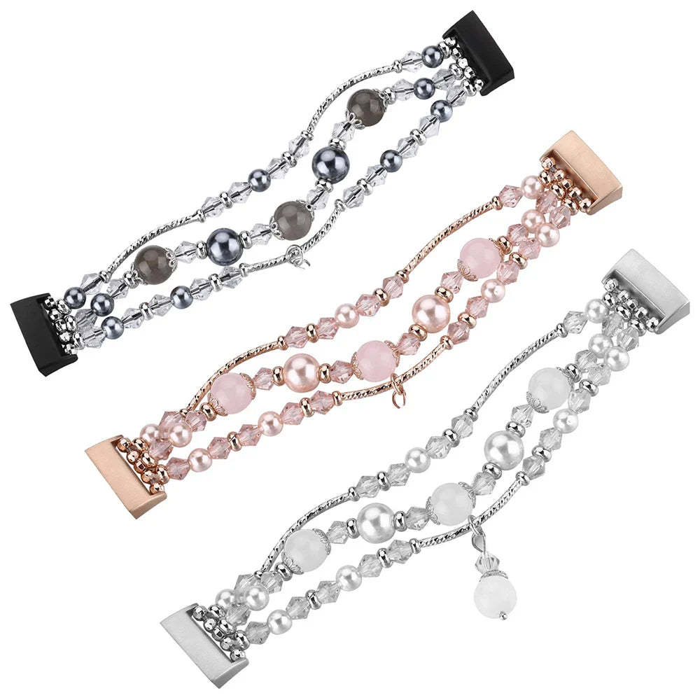 Fitbit Charge 6, 5, 4, 3, Fashion Beaded Strap